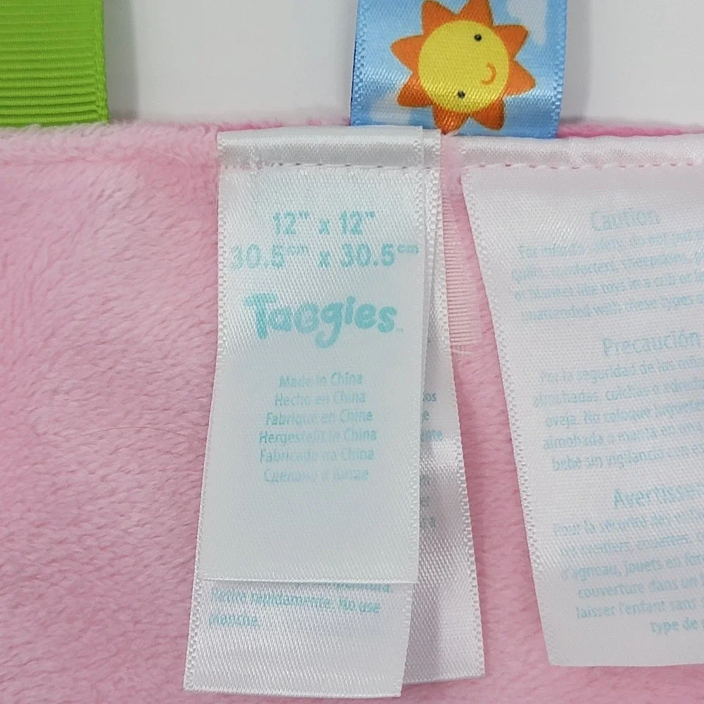 Taggies Pink Bow Security Blanket Lovey 12